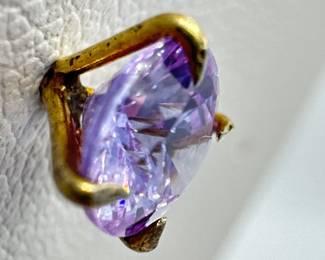 (2) Brilliant Purple Stone Stud Earrings
