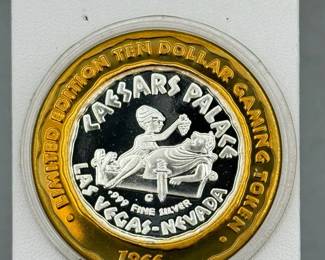 1966 .999 Fine Silver Caesar's Casino Limited Edition 10$ Gaming Token
