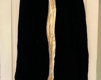 Black Velvet Cape Lined In Cream Colored Silk
