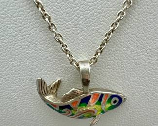 Sterling Silver Kabana Fish Pendant & Chain
