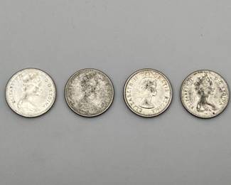 (4) Silver Dimes 1964 1965 1966
