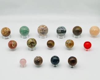 (15) Mineral Spheres Including Ocean Jasper
