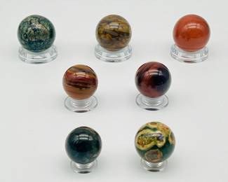 (7) Exceptional Mineral Spheres Including Labradorite

