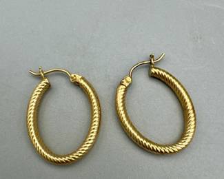 14KT Stamped Gold Hoop Earrings
