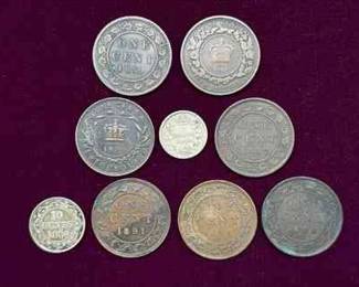 (9) Antique Canadian Coins
