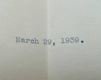 1939 Connecticut Governor's Autograph: Raymond E. Baldwin
