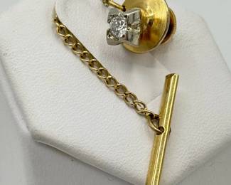 10k Mined Diamond Tie Tack
