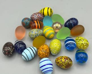 Glass Eggs/marbles Some UV Reactive
