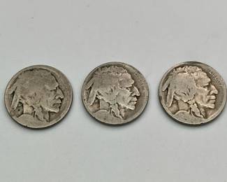 (3) Antique Buffalo Nickel Coins
