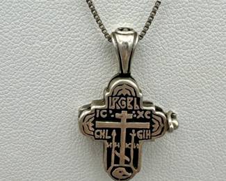 Sterling Silver International Bouillon Company Cross Locket
