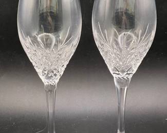 Pair Of Galway O'Hara White Wine Crystal Glasses

