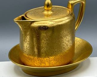 Gleaming Gold Noritake Creamer & Saucer - Vintage Elegance
