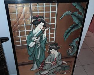 Gold Painted Asian Artwork