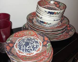 Asian Plates & Bowl Dinnerware Set