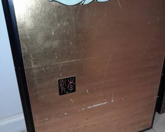 Signed Gold Painted Asian Screen