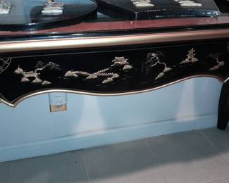 Black & Gold Asian Motif Console Table