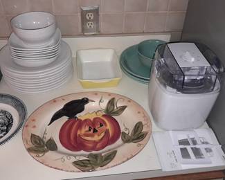 Halloween Pumpkin & Crow Charger Plate