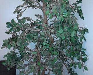 Faux Tree In Asian Planter On Black Pedestal Base