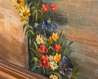 Detail pic, Original Painting Bridge over Stream 