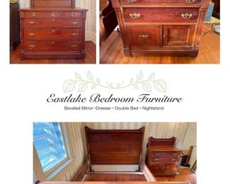 Beautiful Eastlake bedroom 4 piece set with original finish. 