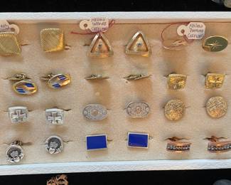 Gold, Sterling, and Swarovski Cufflinks (Sterling Irish Cufflinks have been Removed)