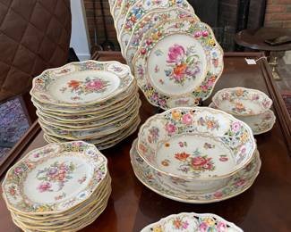 Schumann Dresden Dessert Plates and Bread & Butter Plates with German Floral Pattern items