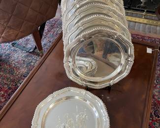 Set of 12 Sheffield Plated Chargers