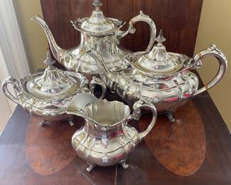 4 Piece Reed & Barton Sterling "Hampton Court" Coffee and Tea Set