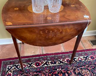 Baker Dropleaf Table with Waterford Decanters