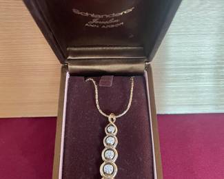 14k Gold Diamond Pendant with 14k Gold Chain