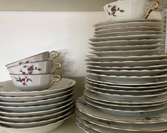 35pc Set of Bernardaud "Birds and Cherries"