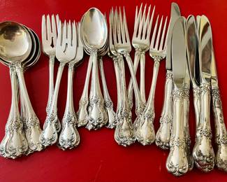 Six five-piece place settings Towle Old Master sterling flatware