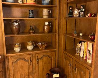 Cookbooks, antique milk can