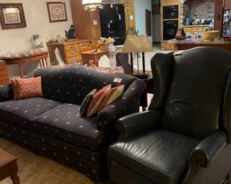 Country sofa and leather recliner