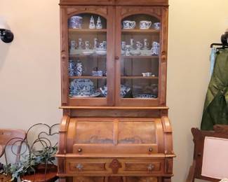 Antique Victorian secretary cabinet (parlor chairs on left are not available) $550 (sale price)