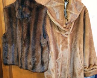 Faux fur coats $10, $15 sale price