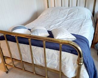 Full brass bed with mattress set $60 (sale price)