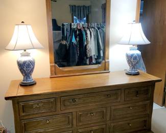 Wood dresser with mirror $55 (sale price)