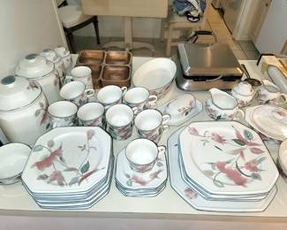 Mikasa Continental "Silk Flowers" dinnerware and canisters