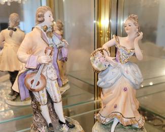 Vintage Victorian Man and Woman Figurines by Andrea