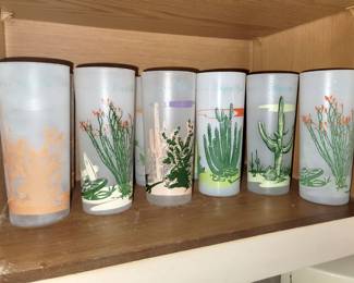 Blakely Oil & Gas Arizona Cactus Frosted Iced Tea Glasses Highball Glasses