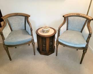 Pair of French style studded chairs - Walter E. Smithe (with Smithe-Kote)