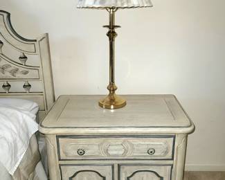 Thomasville Italian French Provincial pair of nightstands. All Wood. Matching dresser with two mirrors, and King bed