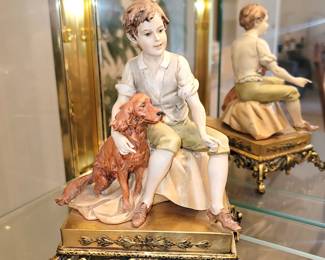 Bisque Boy with Irish Setter