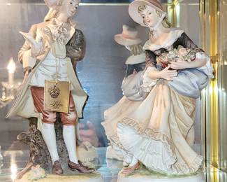 Vintage Lefton Victorian man and woman figurines