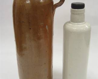 TWO OLD STONEWARE BOTTLES