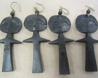 WOOD AFRICAN LARGE EARRINGS