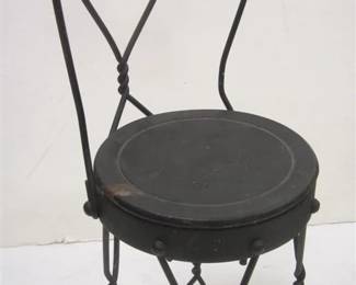  DOLL SIZE WROUGHT IRON ICE CREAM CHAIR.  17.5" TALL