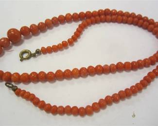 RED CORAL BEAD NECKLACE