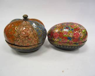 TWO INDIA LACQUER WARE BOXES